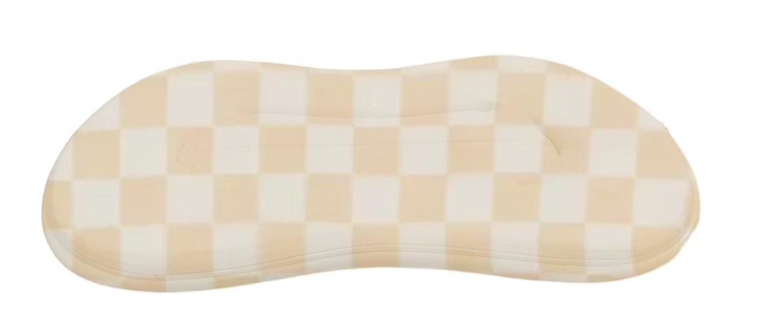 Beige White Checkered New Lounger Curve Cover