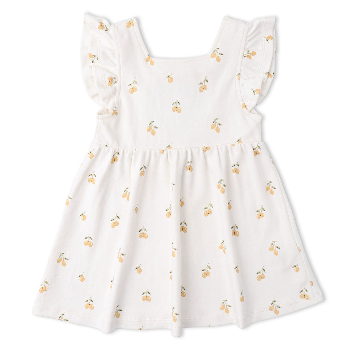 Organic Cutout Back Dress - Lemons
