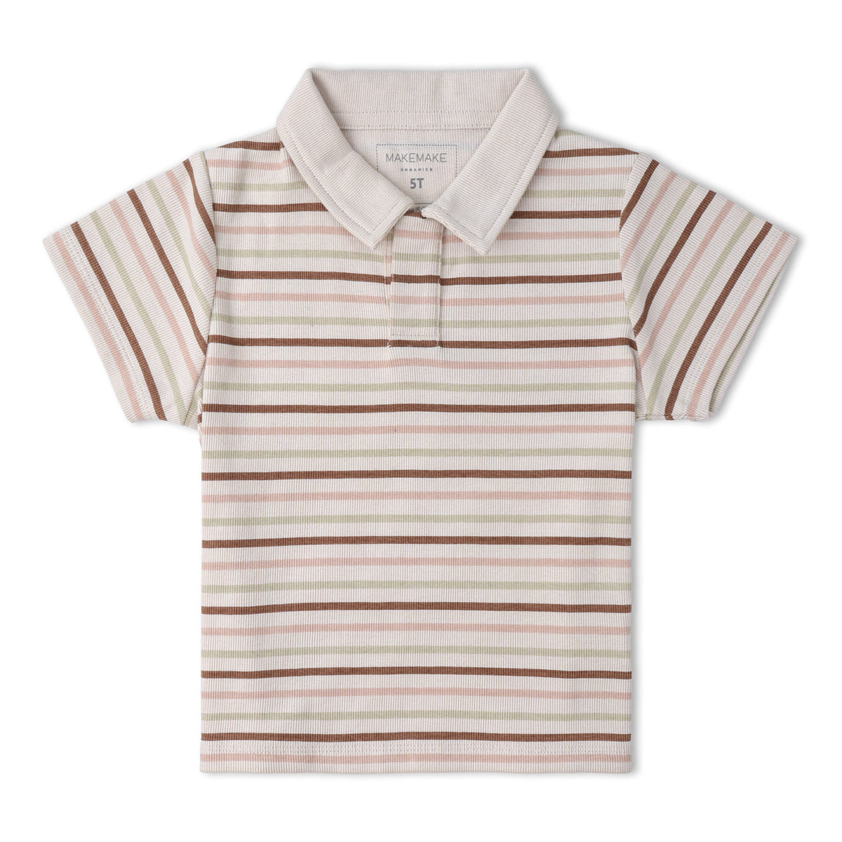 Organic Collar Tee & Shorts Set - Terra Stripes