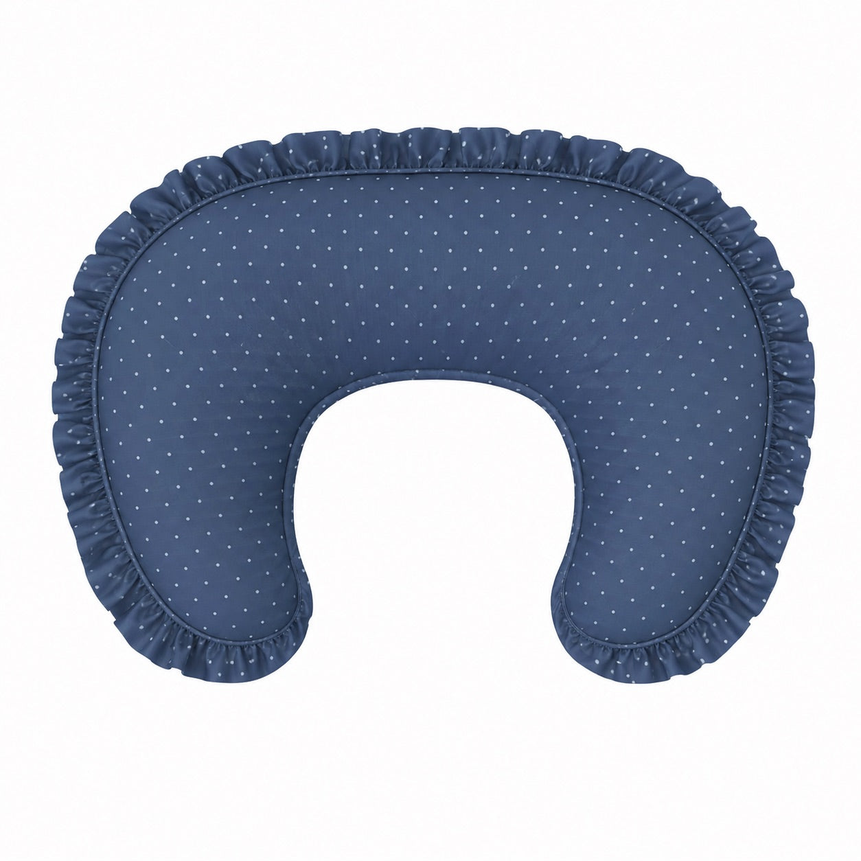 Denim Dot Ruffle Nursing Pillow Cover
