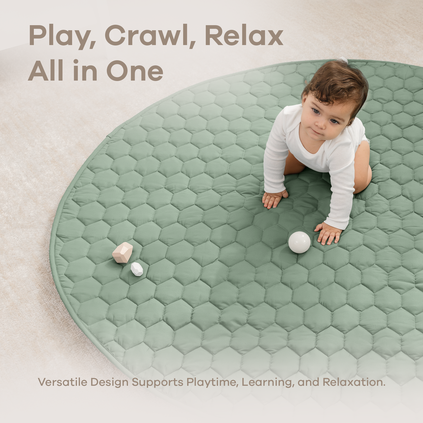 Play Mat with Non-Slip Bottom in Fern
