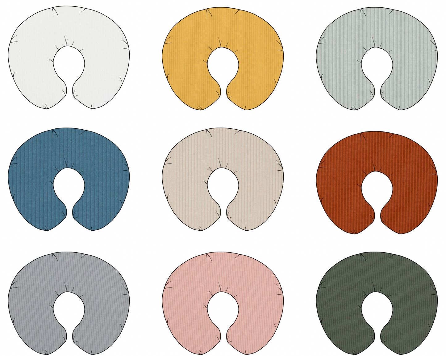 Fossil Ribbed Nursing Pillow Cover