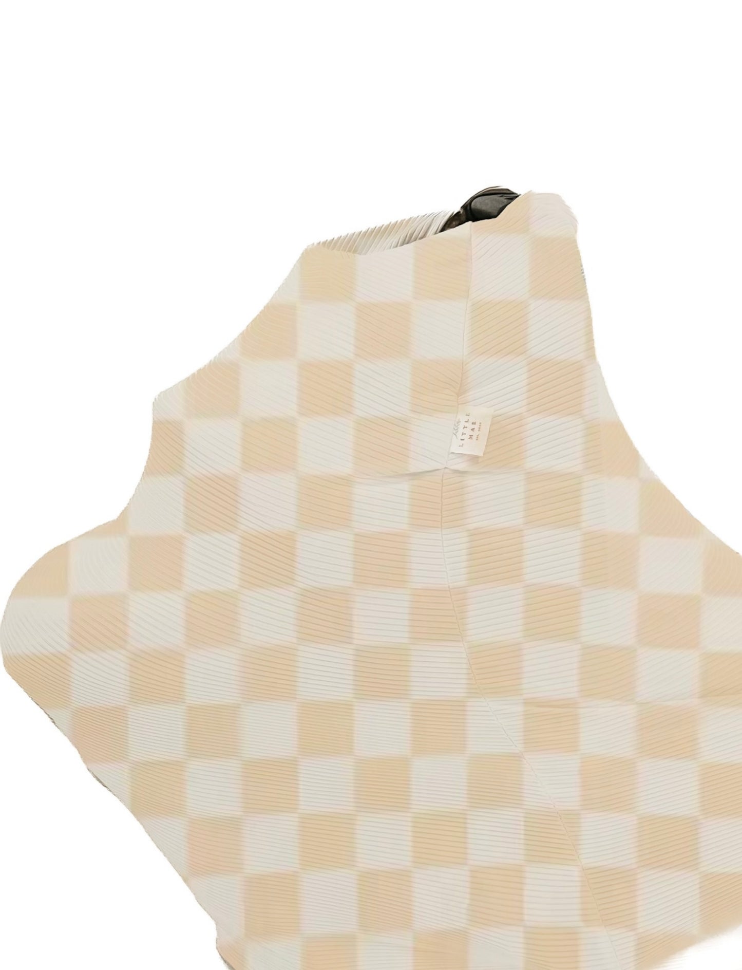 Butter Cream & White Checkered Carseat Cover