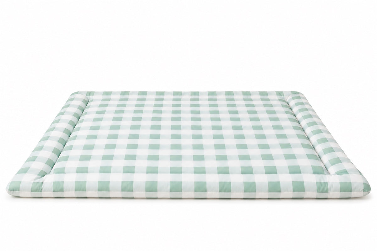 Light Green Checkered Padded Baby Play Mat