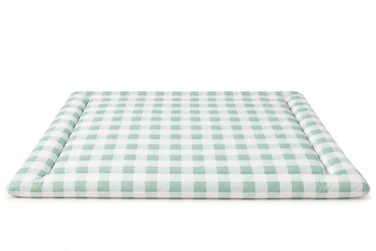 Light Green Checkered Padded Baby Play Mat