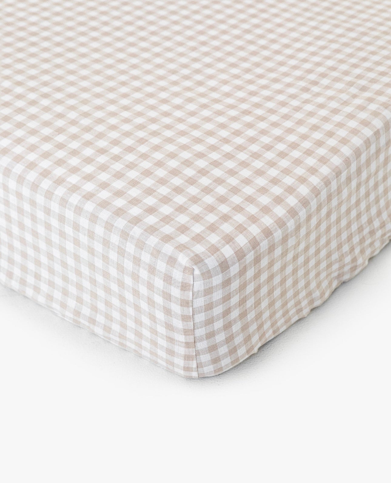 Haven Beige Gingham Crib Sheet