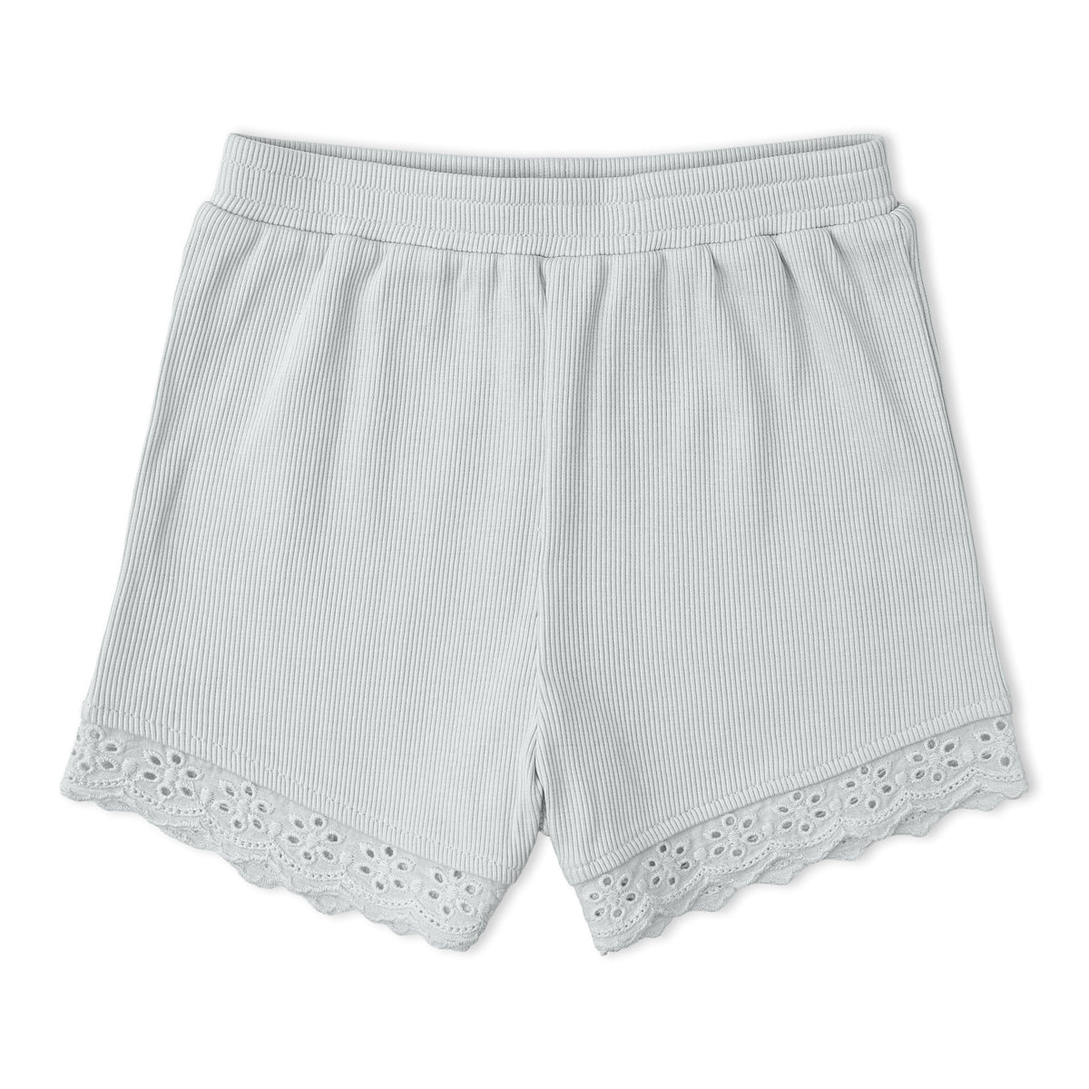 Organic Ruffle Top & Shorts Set - Fog