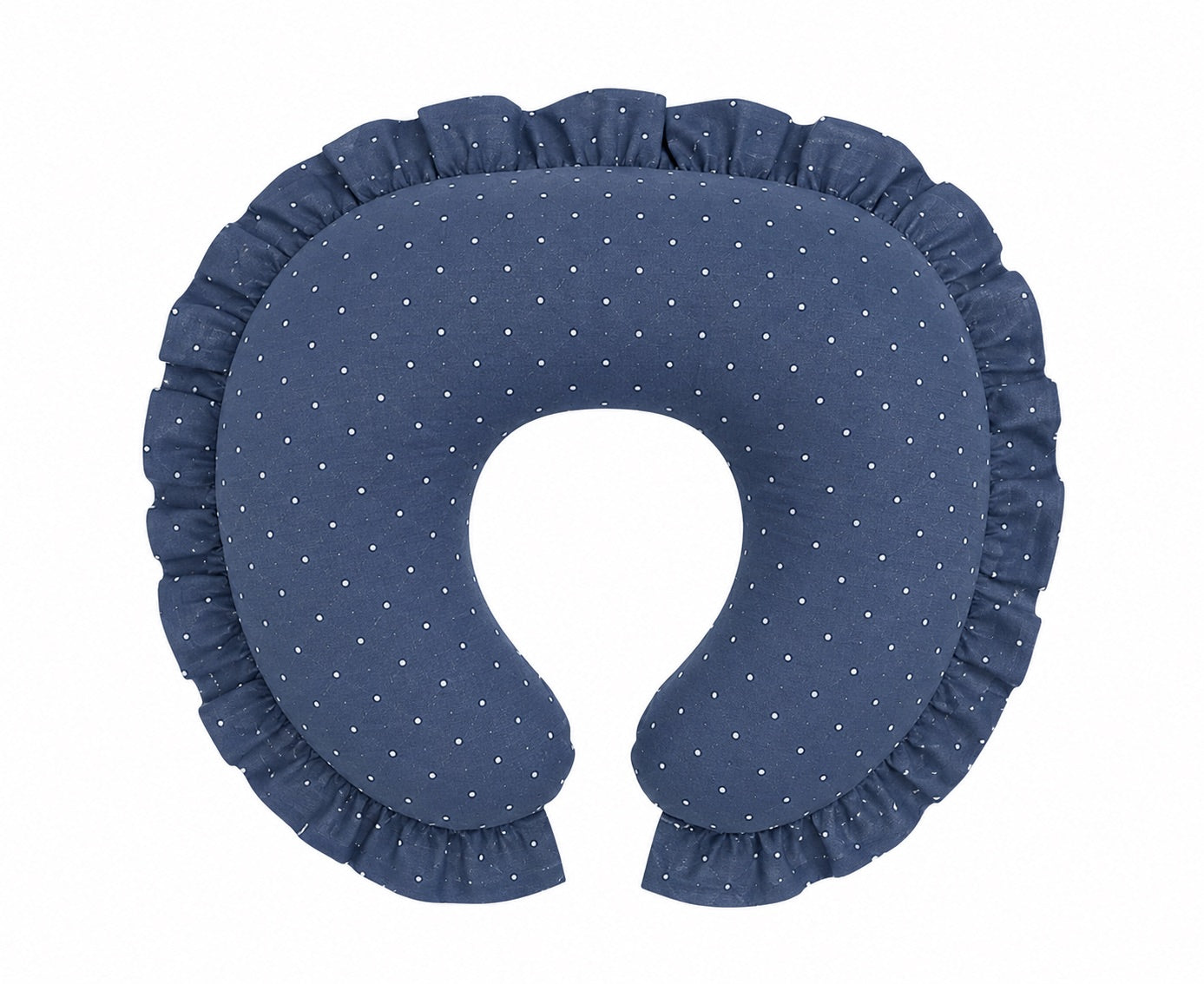 Denim Dot Ruffle Nursing Pillow Cover