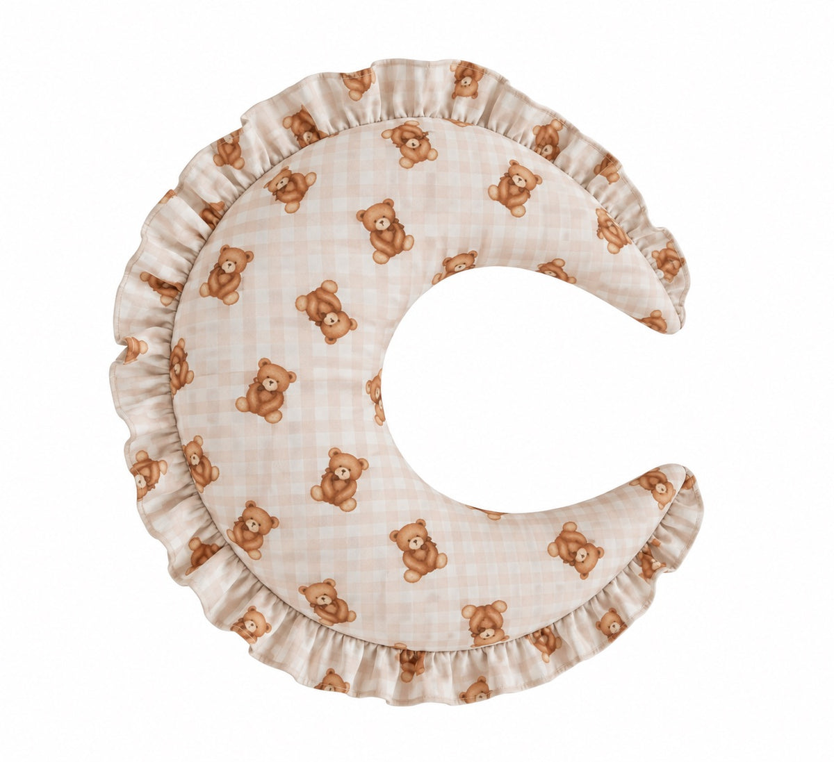 Gingham Feeding Old Support Ruffle Nursing Pillow Cover