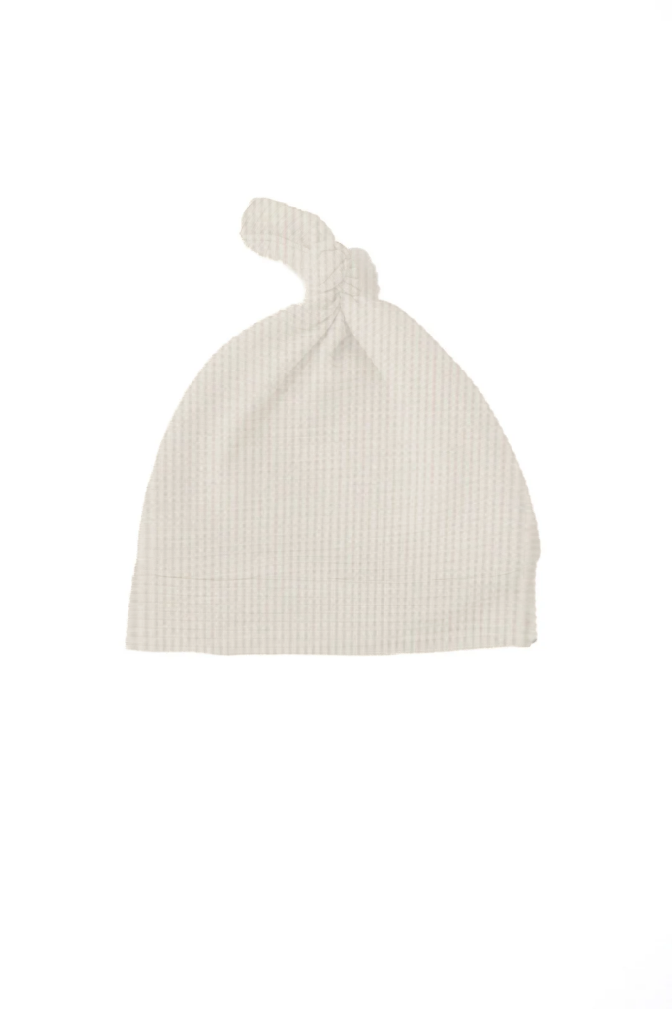 Cream Waffle Knit Newborn Baby Knot Hat