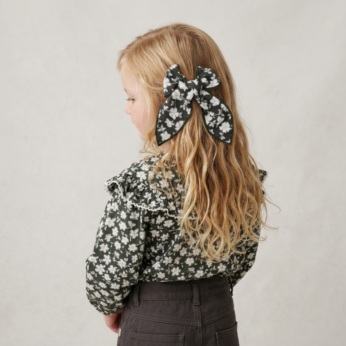 Organic Bow Clip - Twilight Meadow