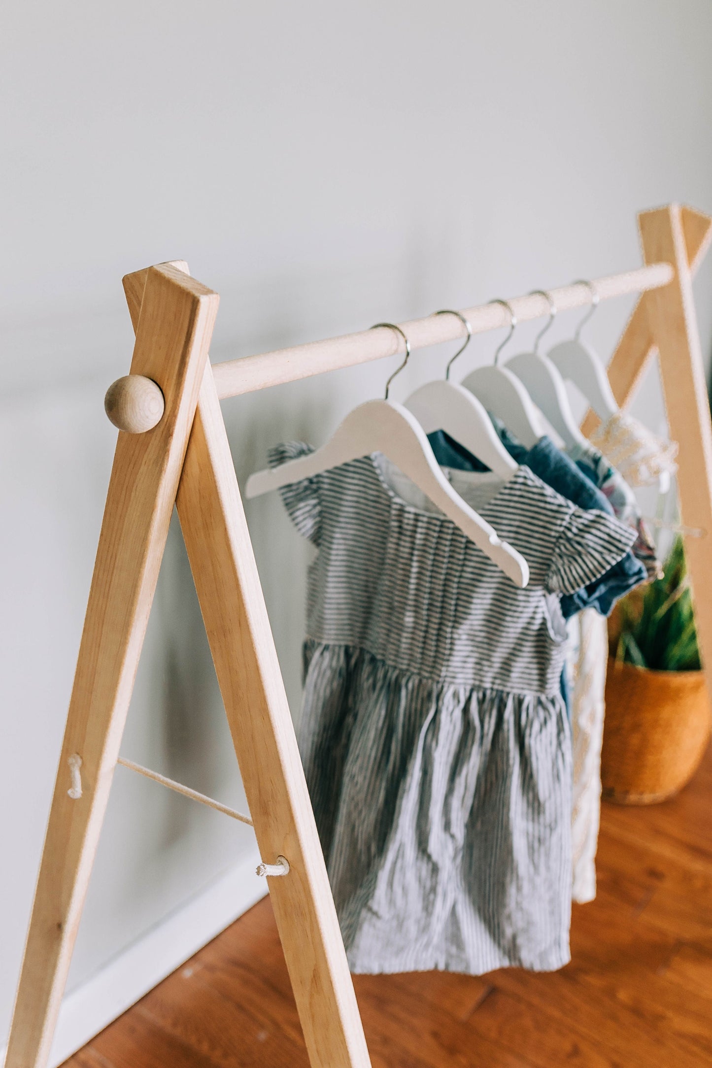 Wooden dress rack /toddler clothes rack