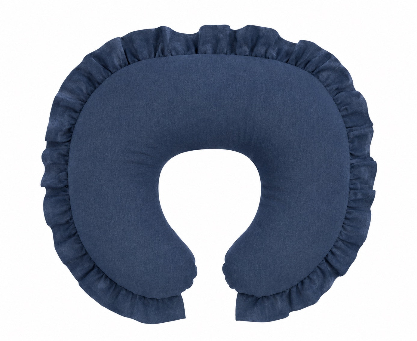 Dark Denim Ruffle Nursing Pillow Cover