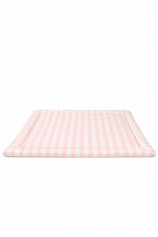 Pink White Stripe Padded Baby Play Mat
