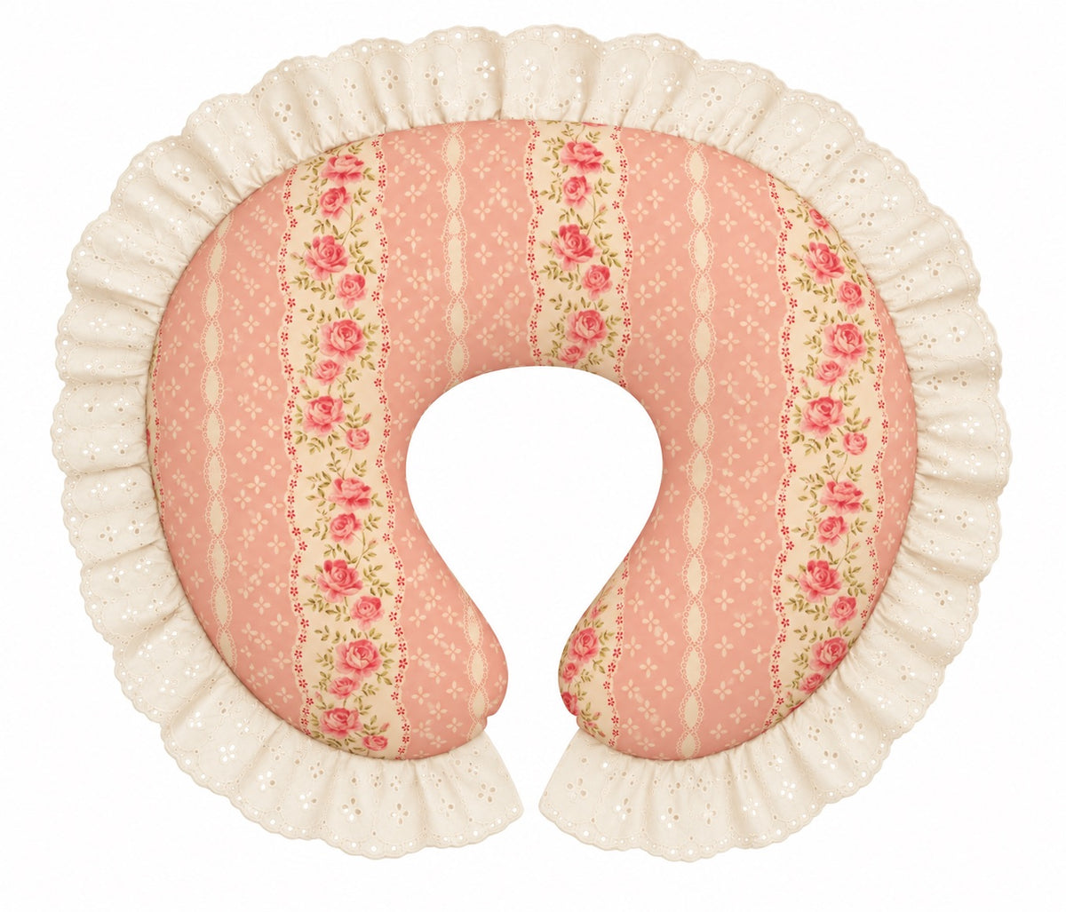 Ivory Eyelet Ruffle Original Nursing Pillow Cover