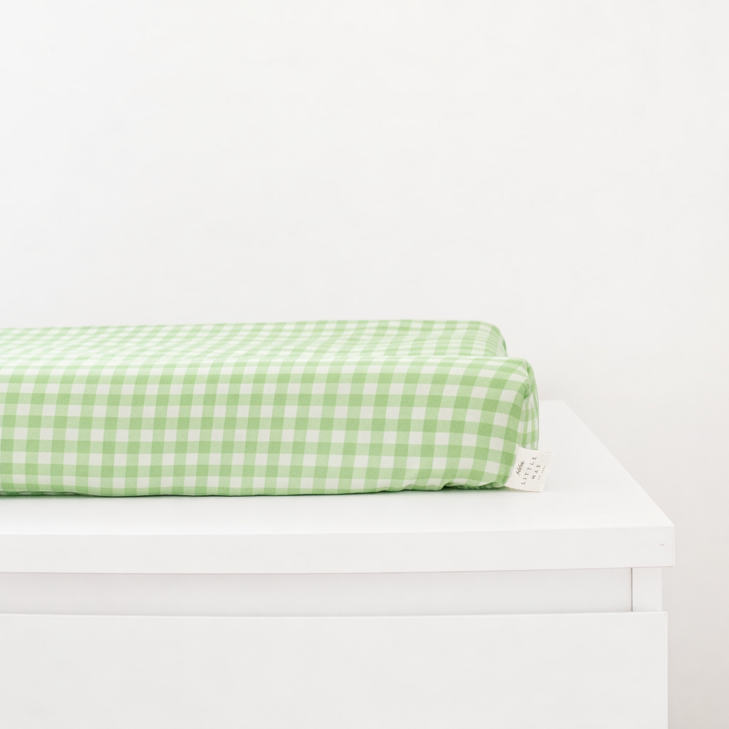 Meadow Green Gingaham Changing Pad Cover