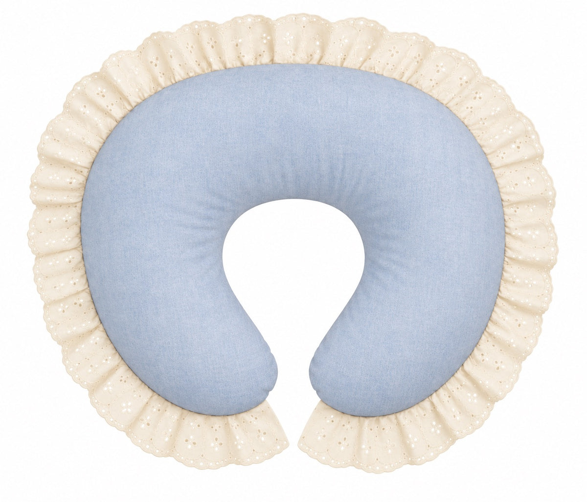 Ivory Eyelet Ruffle Original Nursing Pillow Cover