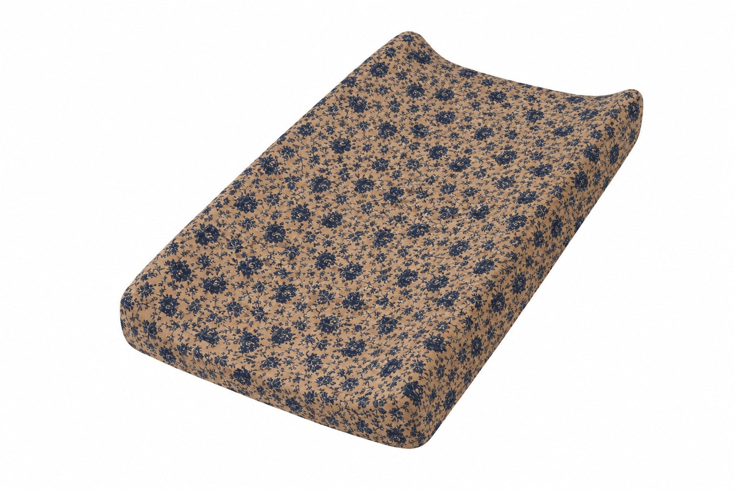 Blue Brown Rose Changing Pad Cover