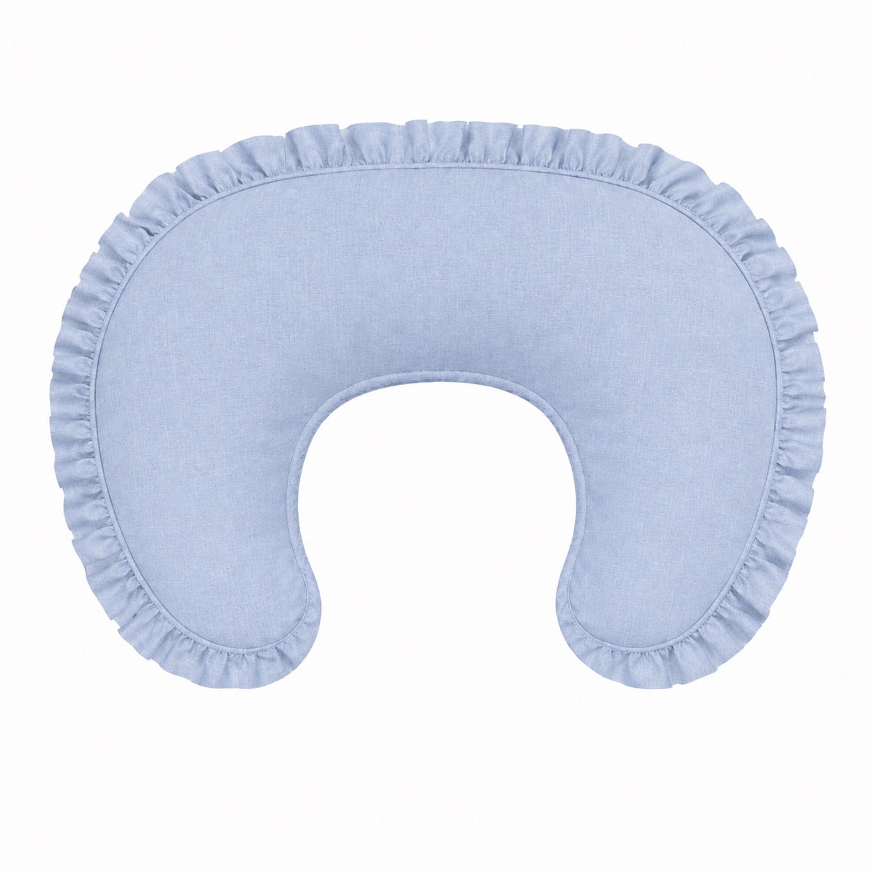 Light Denim Ruffle Nursing Pillow Cover