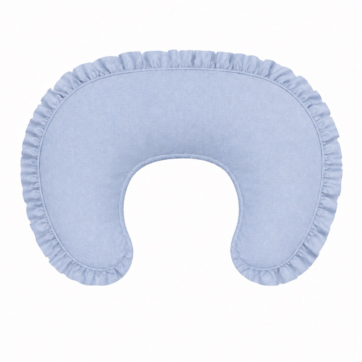 Light Denim Ruffle Nursing Pillow Cover