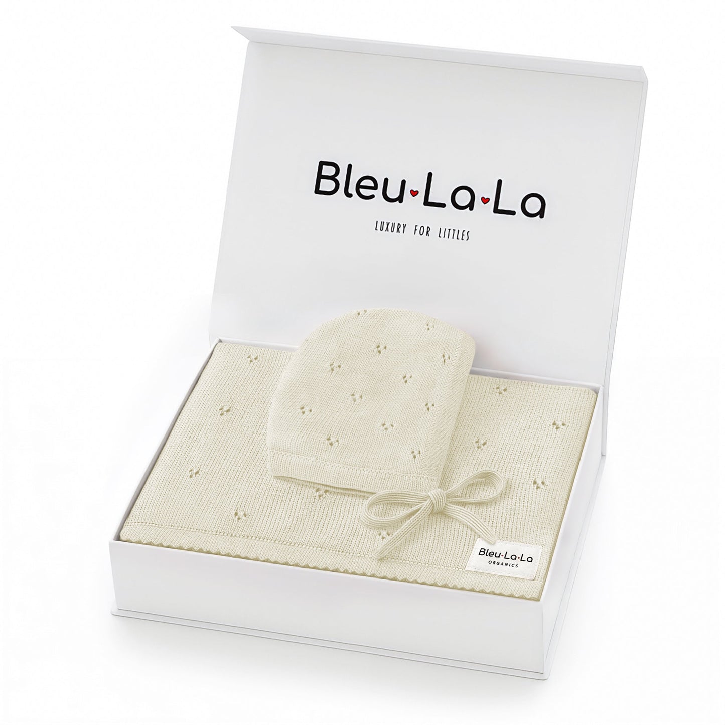 Organic Pointelle Swaddle Blanket + Hat Gift Set