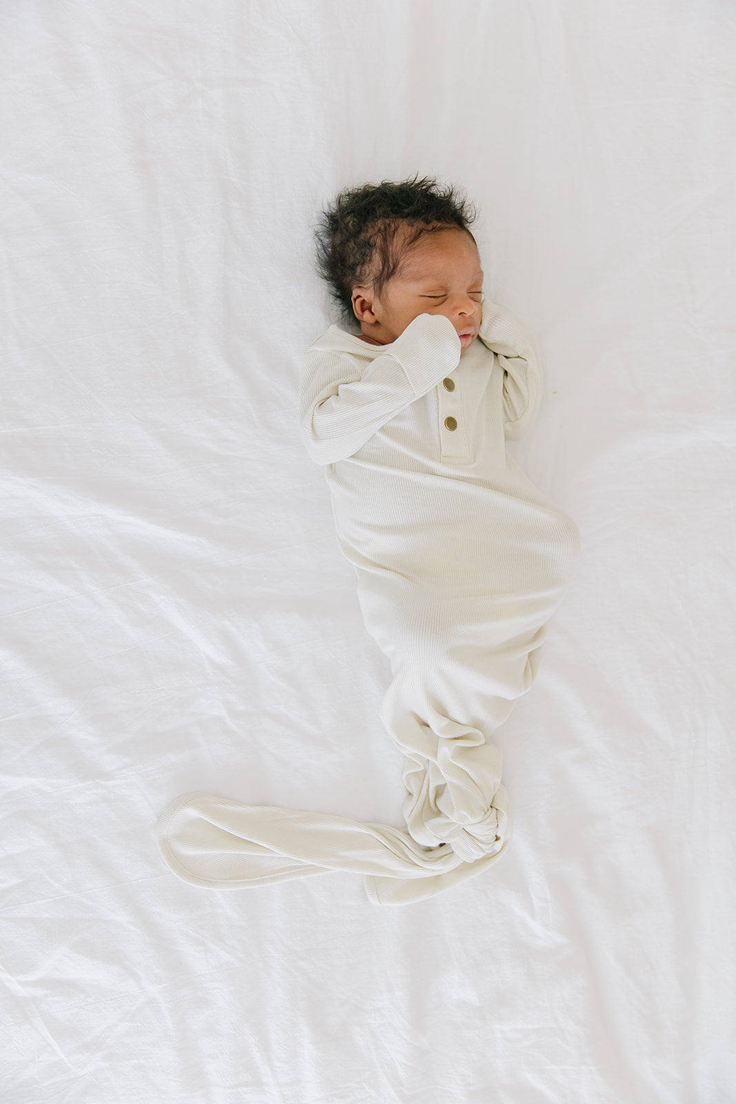 oatmeal ribbed knotted sleeper