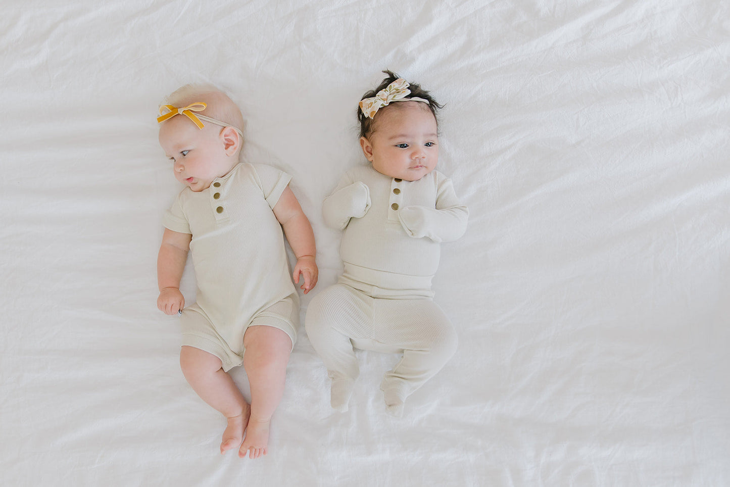 oatmeal ribbed two-piece set