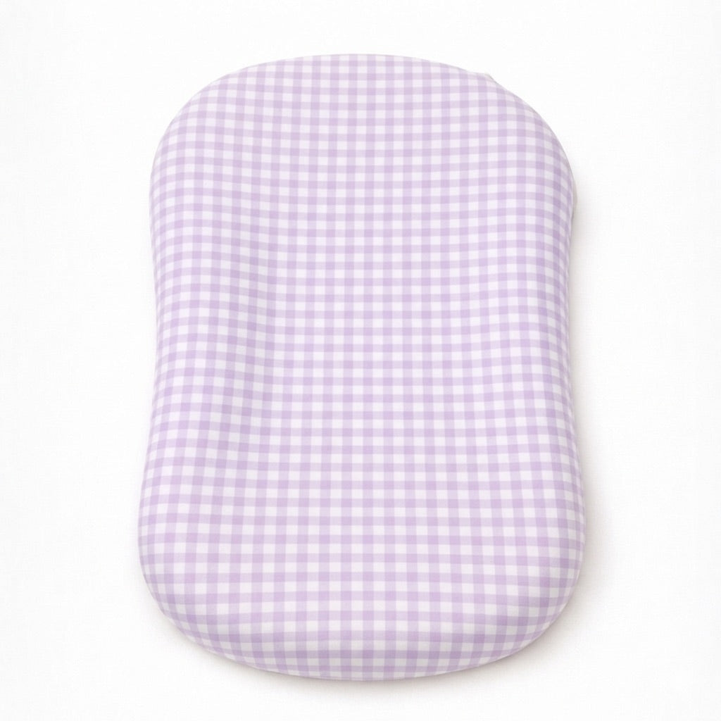 Purple Gingham Ruffle Baby Lounger Cover