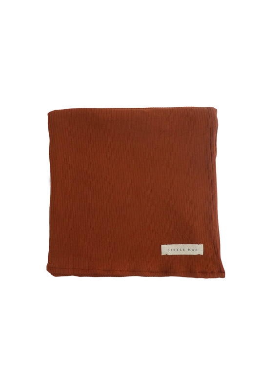 Rust Ribbed Stretch Swaddle