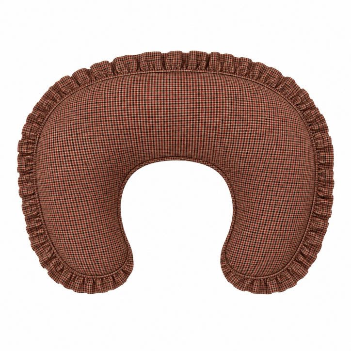 Red Plaid Ruffle Nursing Pillow Cover