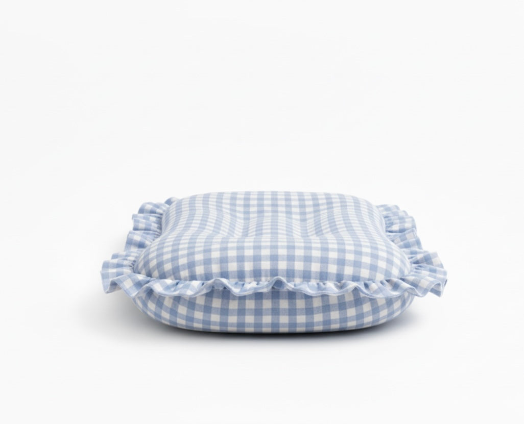 Blue Gingham Ruffle Baby Lounger Cover