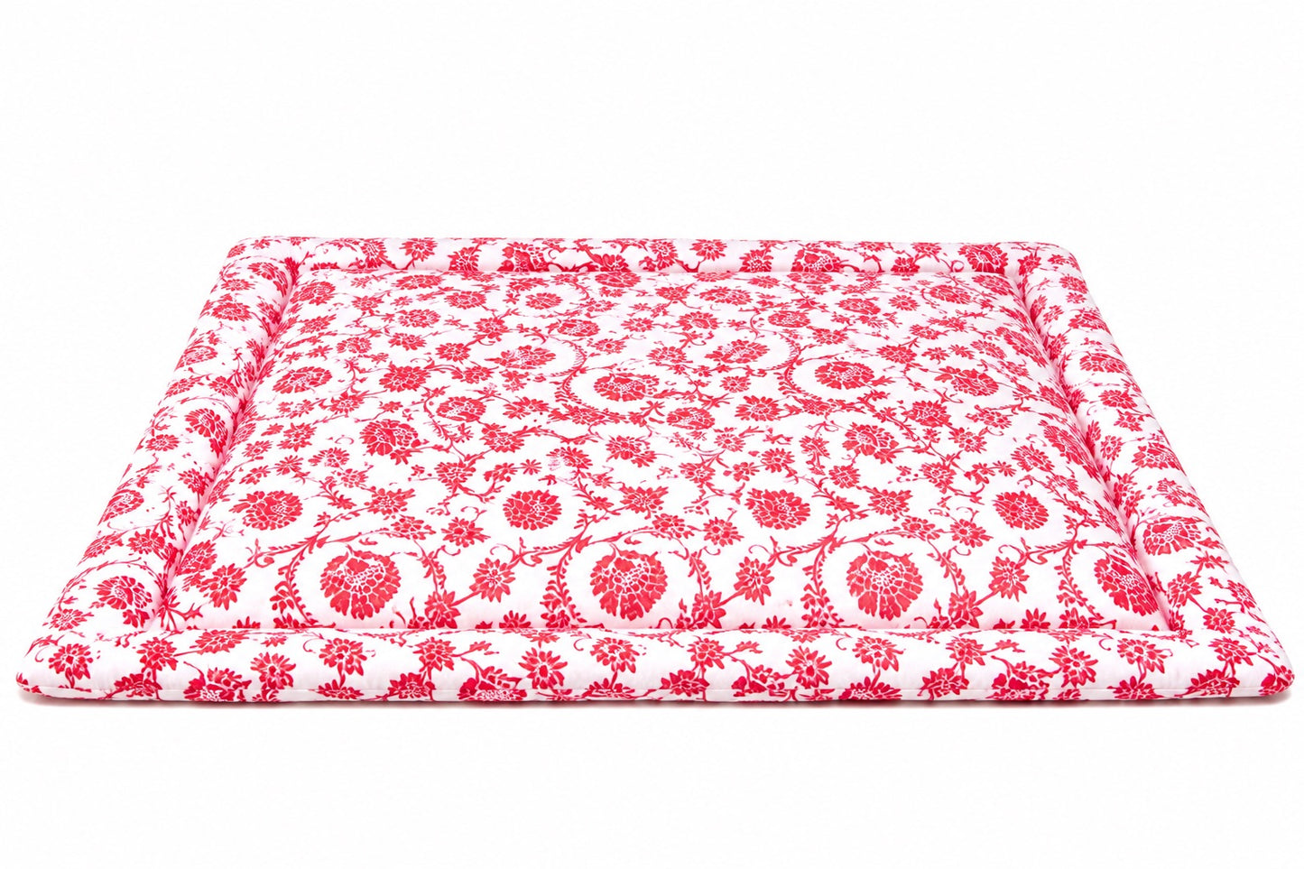 Red Chinoiserie Padded Baby Play Mat