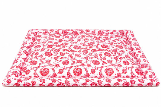 Red Chinoiserie Padded Baby Play Mat