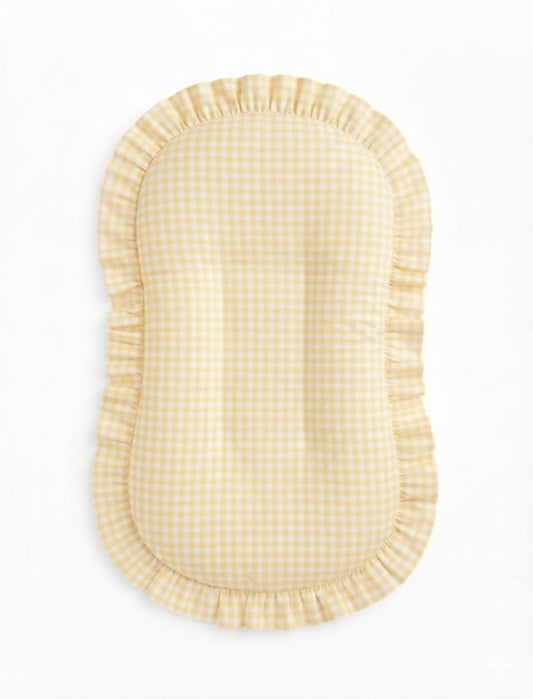 Yellow Gingham Ruffle Baby Lounger Cover