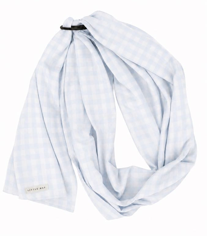 Light Blue Checkered Ring Sling Carrier