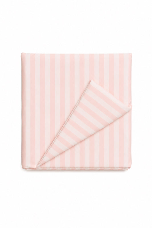 Pink White Stripe Crib Quilted Blanket