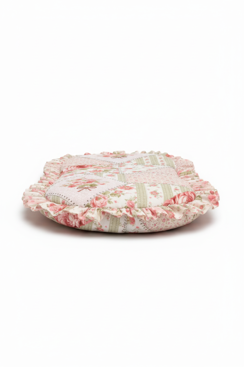 Pink Green Patchwork Ruffle Baby Lounger Cover