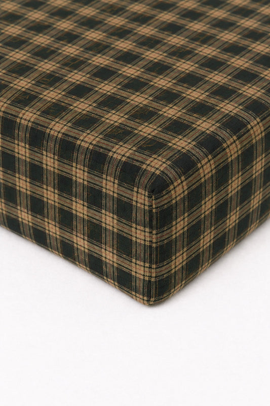 Green Plaid Crib Sheet