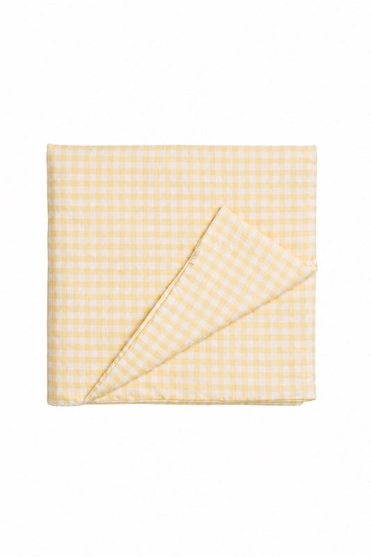 Yellow White Gingham Crib Quilted Blanket