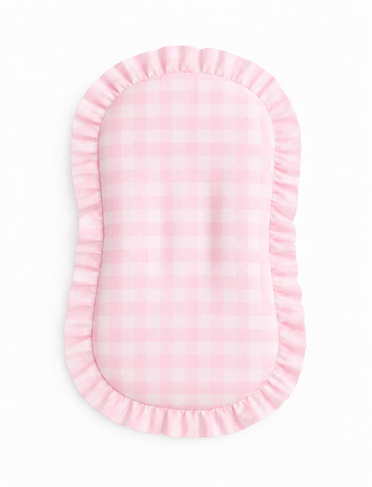 Light Pink Checkered Baby Lounger Cover