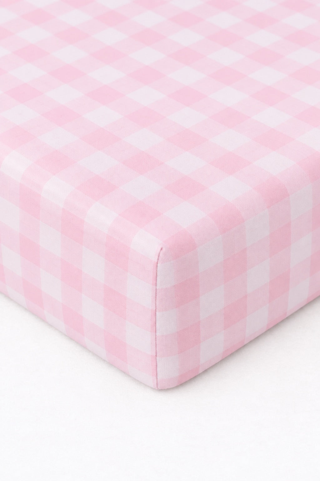 Light Pink Checkered Crib Sheet