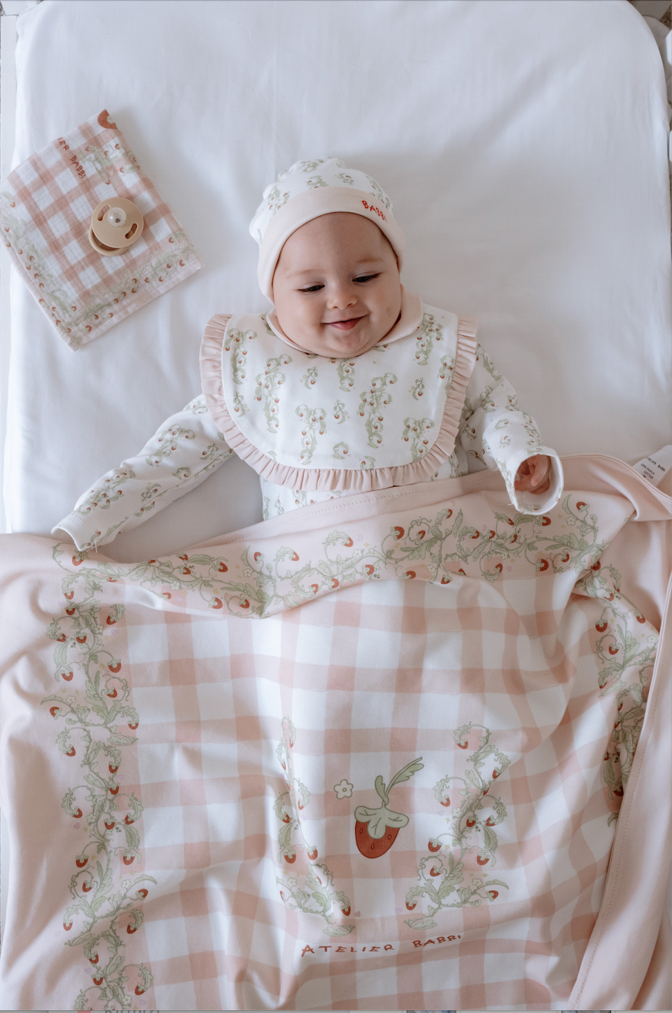 Double-Sided Baby Blanket - Strawberry