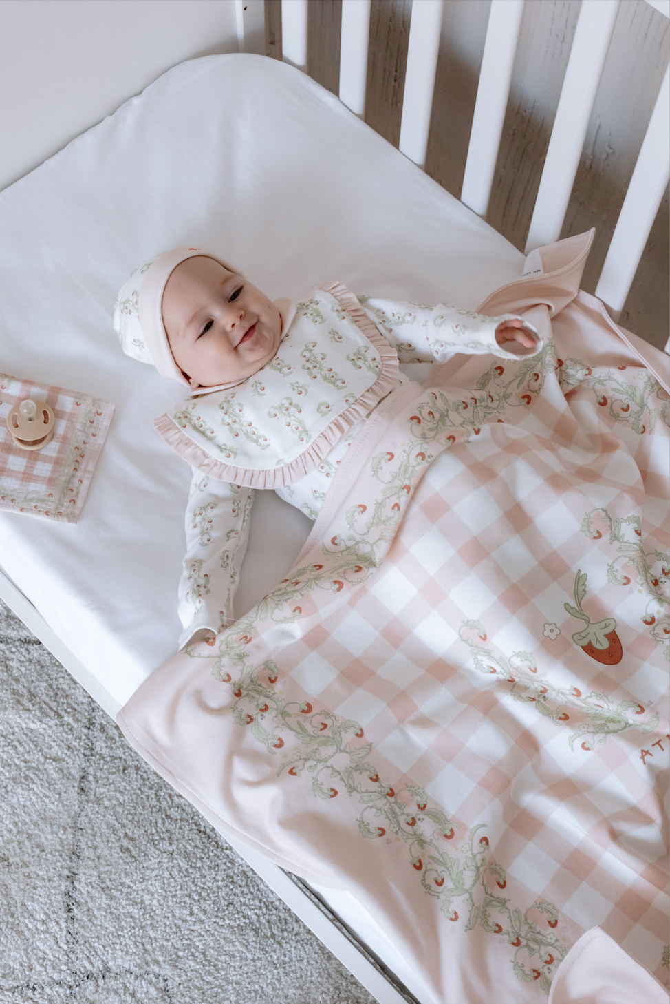 Double-Sided Baby Blanket - Strawberry