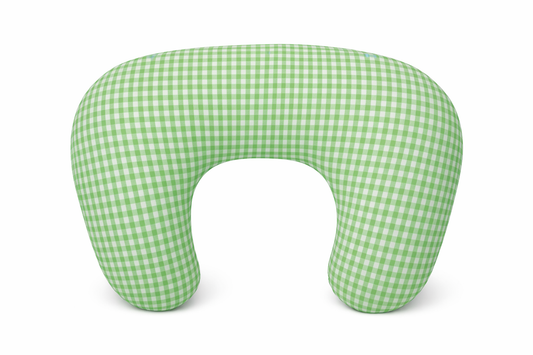 Green Gingham Ruffle Nursing Pillow Cover