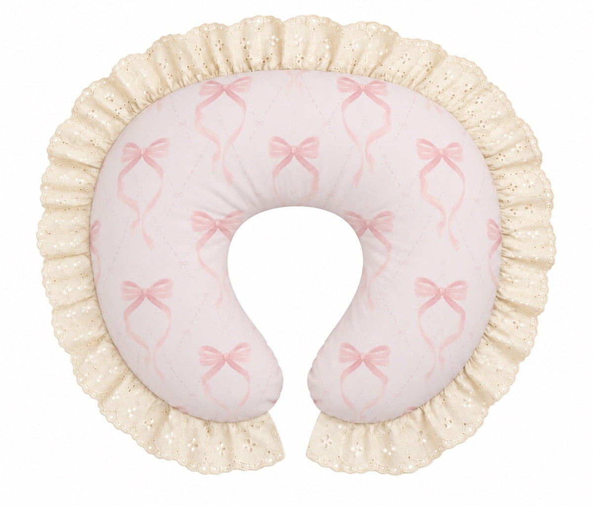 Ivory Eyelet Ruffle Original Nursing Pillow Cover
