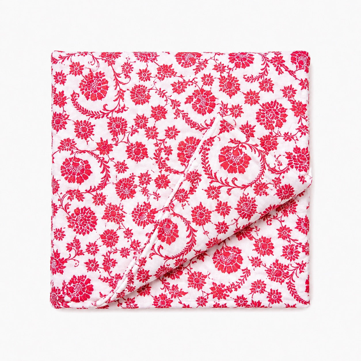 Red Chinoiserie Crib Quilted Blanket