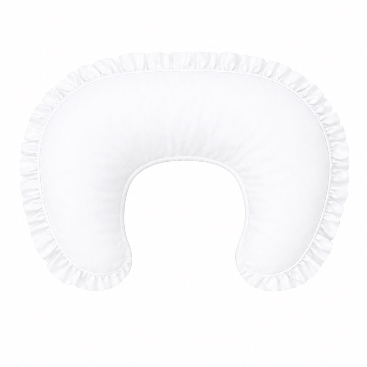 White Solid Ruffle Nursing Pillow Cover