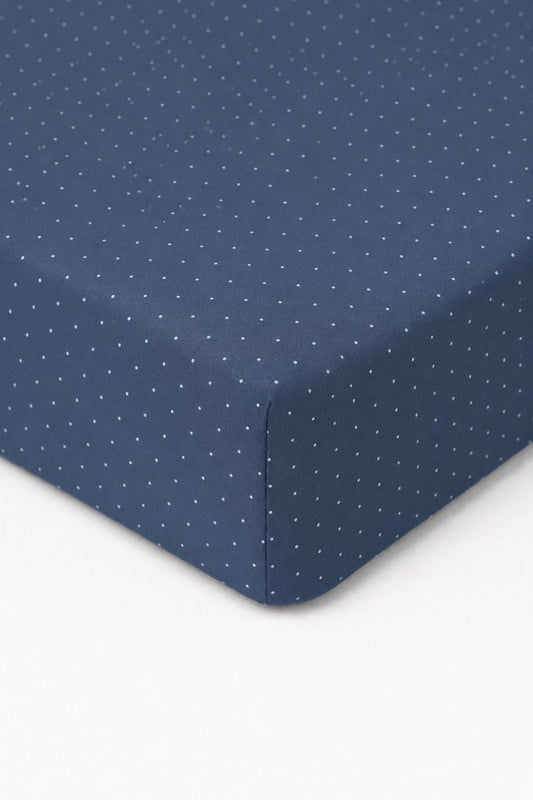 Denim Dot Crib Sheet