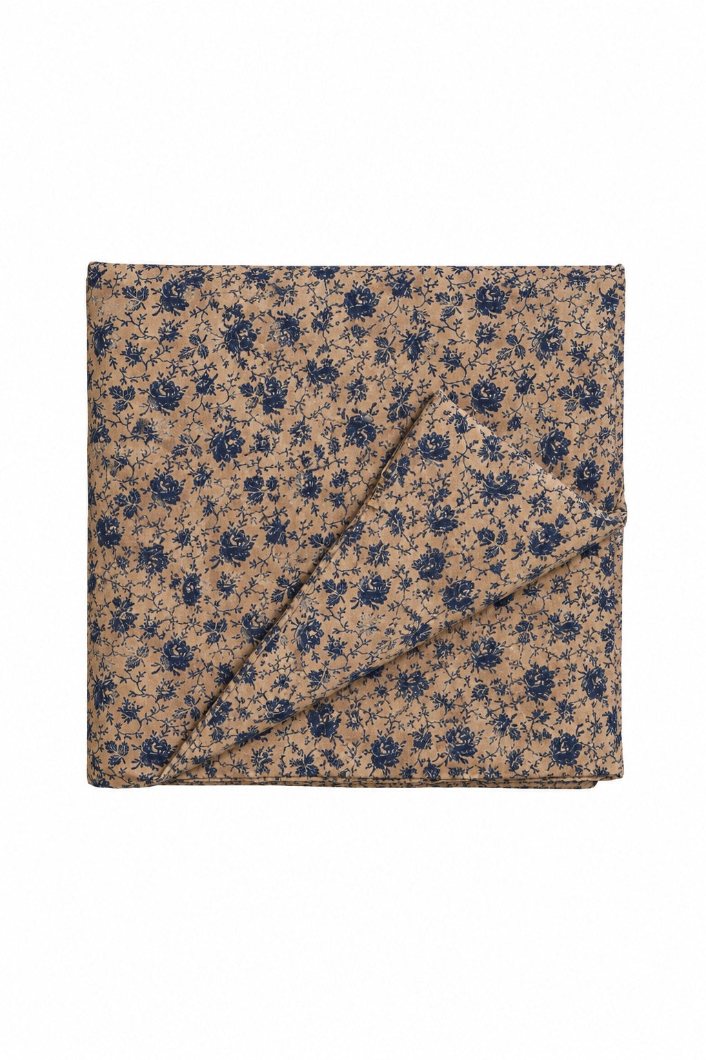 Blue Brown Rose Crib Quilted Blanket