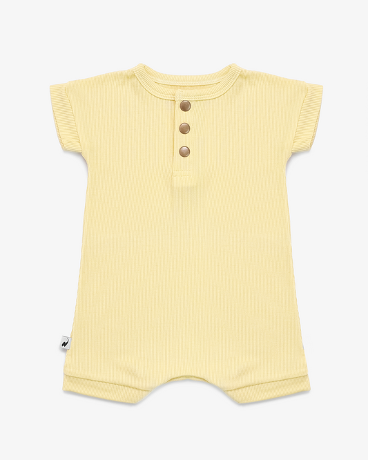 Lemon Ribbed Romper